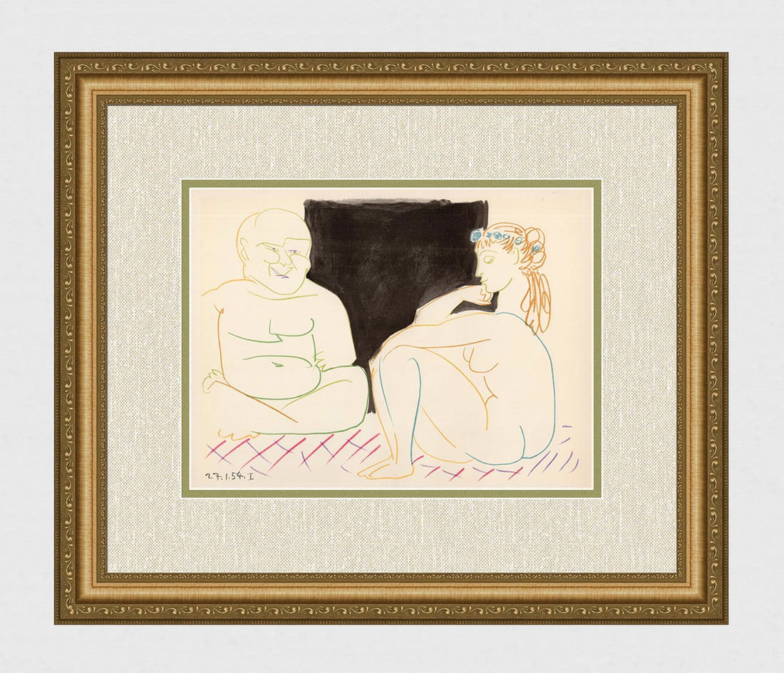Pablo Picasso 1954 La Comedie Humaine Color Lithograph Framed (1 of 3)