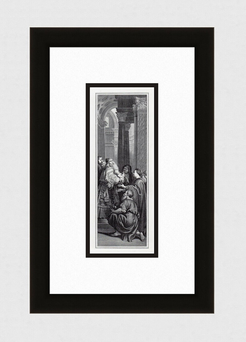 Sir Peter Paul Rubens The Presentation 1862 Engraving Signed (1 of 3)