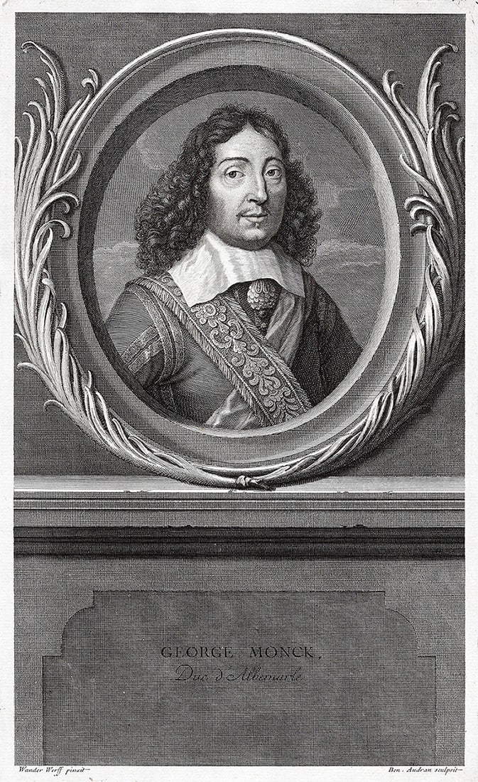 Adriaen van der Werff 1697 Engraving George Monck 1st Duke of Albemarle Framed (1 of 3)