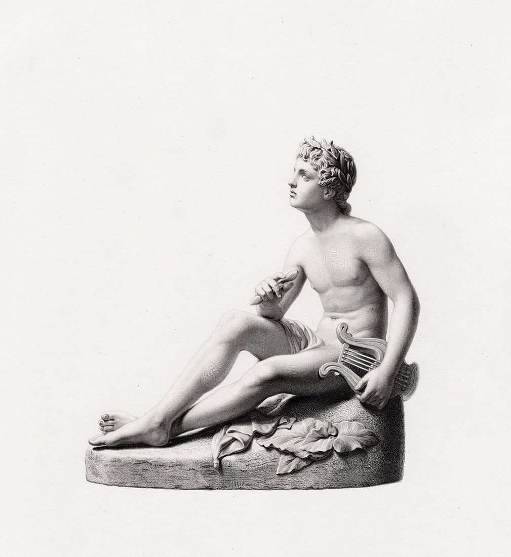 Geroge Adams 1800's Engraving Music's Martyr Framed (1 of 2)