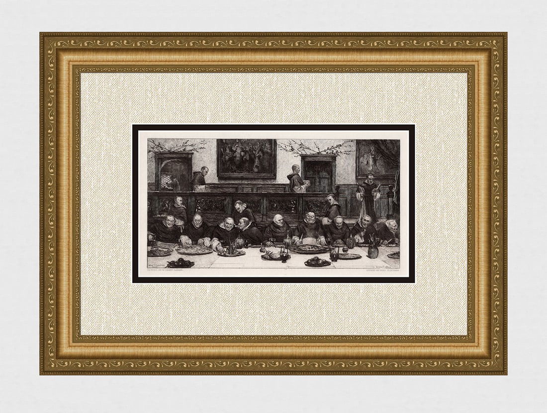 1800s Walter Dendy Sadler Antique Etching FRIDAY SIGNED Framed (1 of 4)