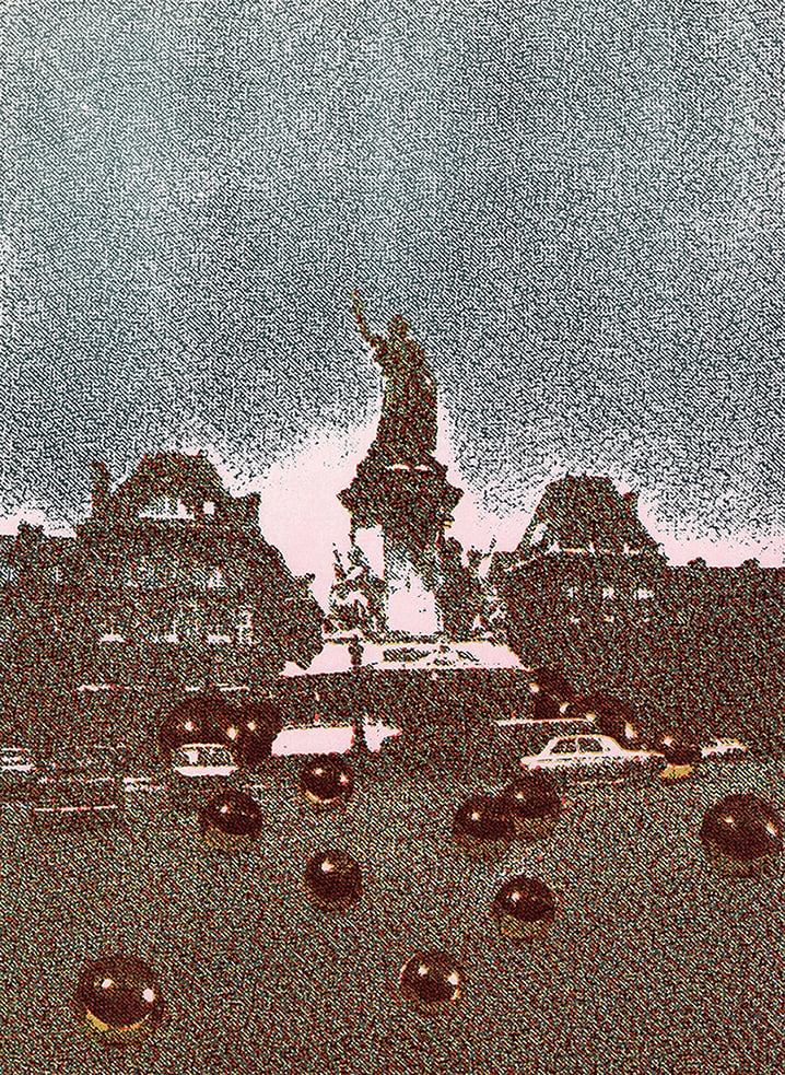 Pol Bury Statue Of Liberty 1971 lithograph: Pol Bury. (1922 - 2005). Statue Of Liberty. Original Color Lithograph. 1971. Excellent. Maeght. Sheet size 11 x 15 inches. Approximately 19 x 23 inches. This piece has been professionally matted and f