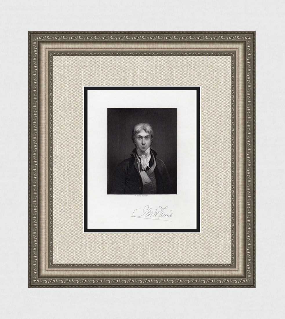 William Turner 1800s Antique Engraving Self Portrait Framed Signed (1 of 3)