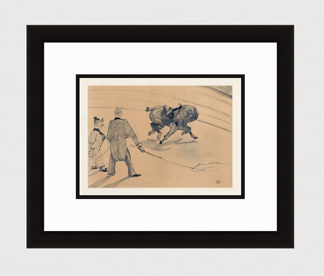Toulouse Lautrec Color Lithograph Circus Ltd ed: Toulouse Lautrec (French, 1864 - 1901). Horse Acrobatics (Voltige). Color lithograph on wove paper after the original color crayon drawing. Year: 1952. Signed in the plate, lower right Limited to an e
