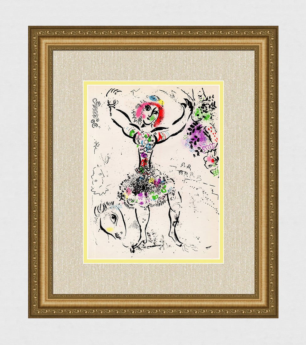 1960 Marc Chagall Lithograph Woman Juggler M.290 Circus Framed (1 of 3)