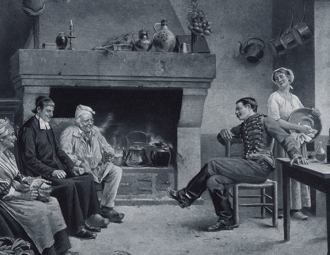 Paul Leon Jazet 1800s Antique Print Two Brothers SIGNED FRAMED: Paul-Leon Jazet (French, 1848 - 1918). The Two Sons (Les Deux Fils). Antique heliogravure on thick wove paper after the original. Year: c. 1890. Signed in the plate, lower right. Image Size 8 3/8 x 11