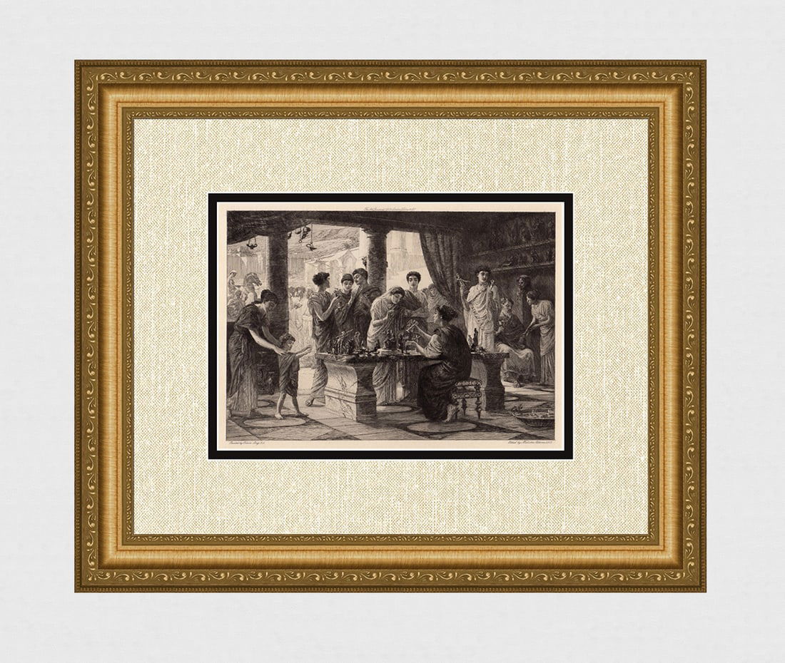 Stunning EDWIN LONG Antique Religious Print "Choosing a Diety" Framed Signed COA (1 of 4)