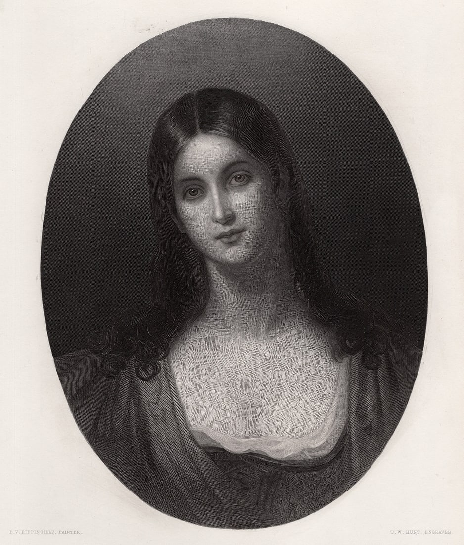 FRAMED 1800s Edward Villiers Rippingille Engraving REFLECTION Signed (1 of 3)