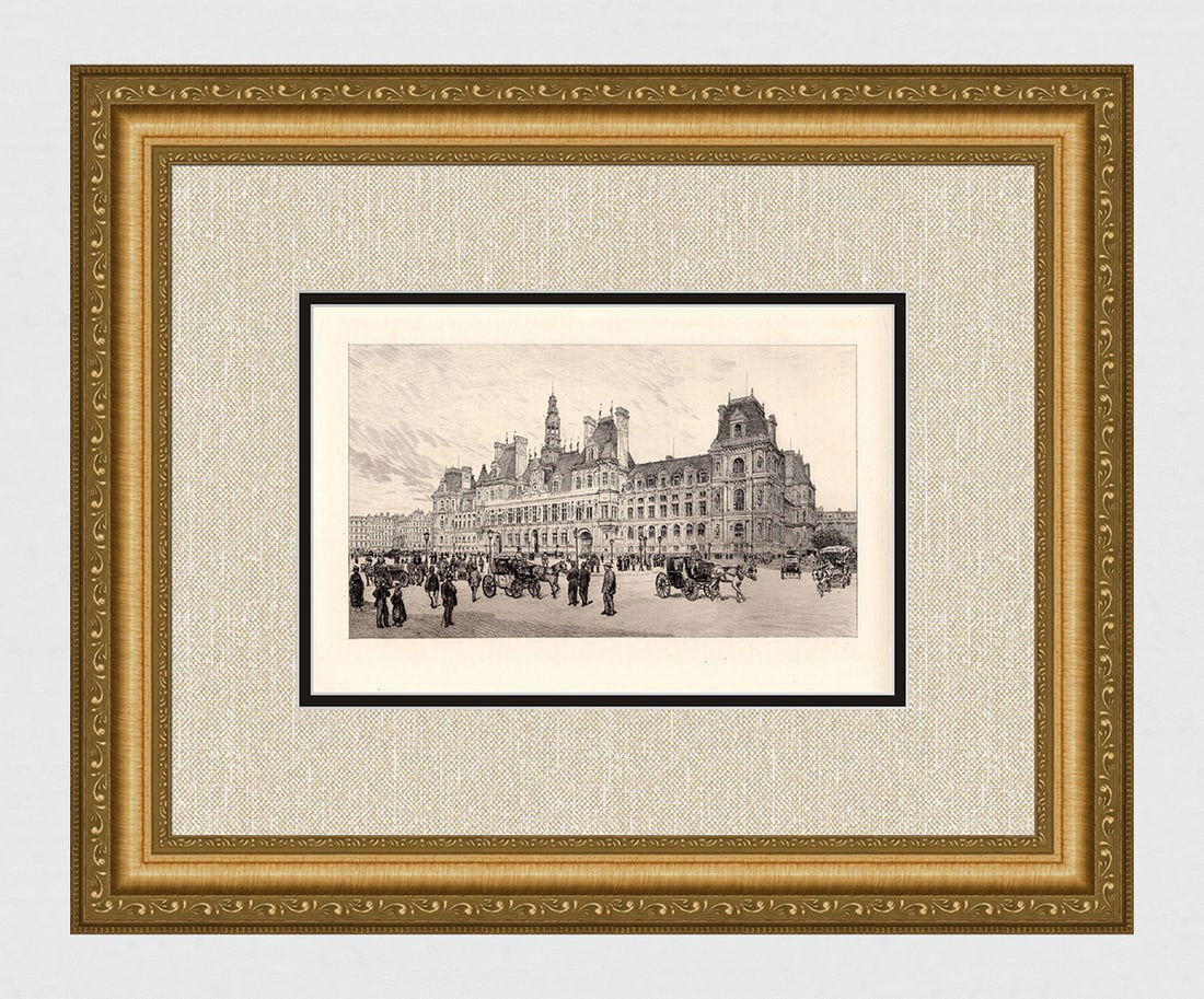 Adolphe Theodore Martial Potemont The Hotel De Ville 1883 etching (1 of 3)
