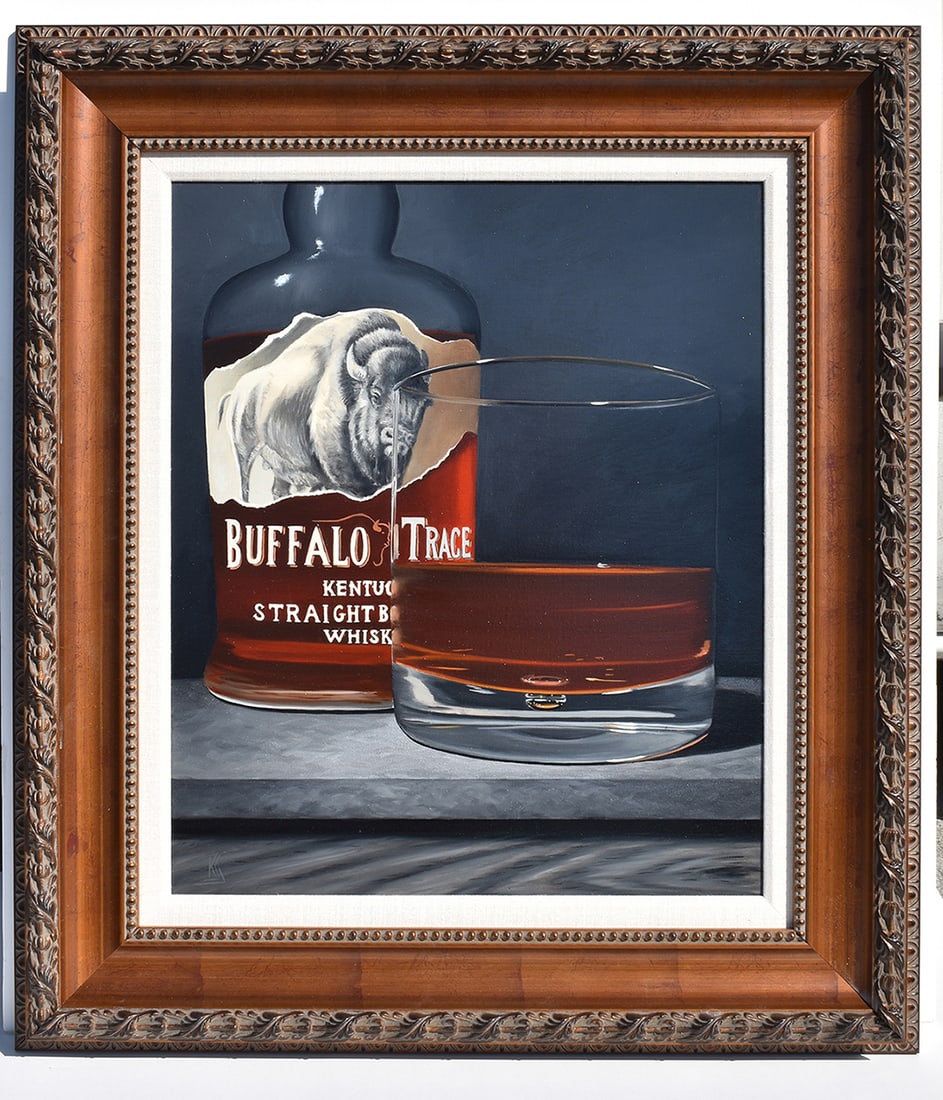Karen Johnson Buffalo Trace Oil Painting 20 x 24 inches: Karen Johnson. Buffalo Trace. Original oil painting on Canvas. Painting Size 20 x 24 inches. Karen Johnson's masterful brushstrokes combine to create mouth watering masterpieces that would be the pinn