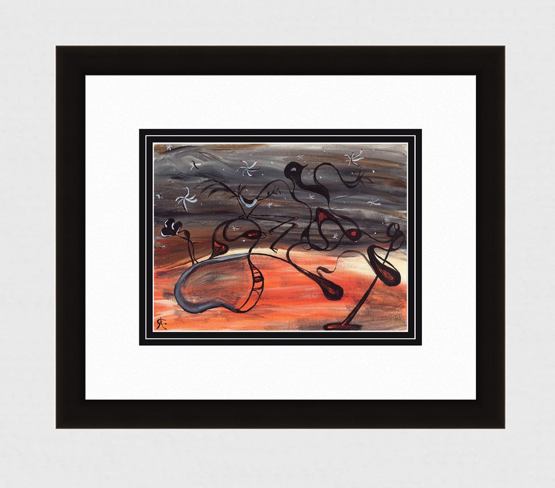 CONSTANTINE Original Signed Limited edition Friends: Alexander Constantine. Friends. Limited edition giclee on wove paper. 2014. Signed by the Artist, lower right. Numbered in gold from 95. Dimensions: Sight 7 x 9 3/8 inches. Framed dimensions: Approxim