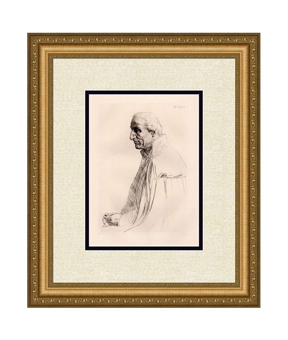 Alphonse Legros Aged Spaniard 1872 Antique Etching Framed (1 of 5)