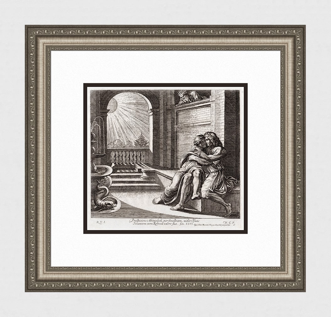 Raphael 1649 Engraving Vatican Isaac and Abimelech (1 of 4)