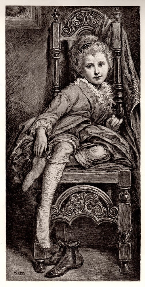 Warwick Brookes Sleepy Sweet Child 1886 Antique Print: Warwick Brookes. (1808-1880). "Tired". Antique Heliogravure on wove paper after the original drawing. 1886. Excellent This artwork is accompanied by a Gallery Certificate of Authenticity and is Guaran