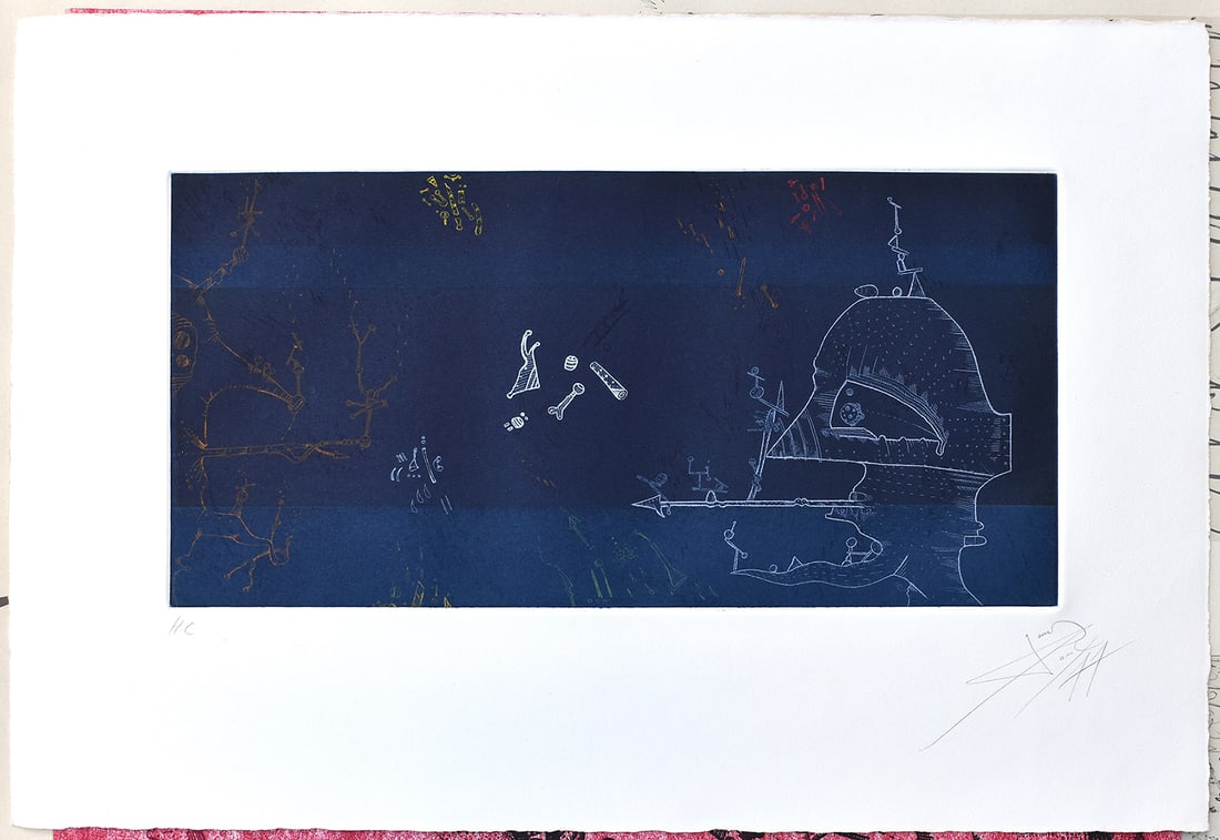 Joan Ponc 1978 Etching Museum Modern Art Signed Numbered: Joan Ponc (1927-1984). Musee d'Art Moderne de la Ville de Paris (Museum of Modern Art Paris). Original Color Etching on Guarro Paper. Edition: 99. Year: 1978. Hand Signed and Numbered by the Artist. C