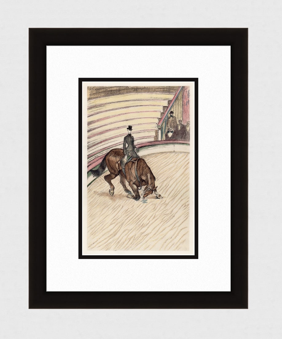 Toulouse Lautrec Color Lithograph Circus Ltd ed: Toulouse Lautrec (French, 1864 - 1901). Ecuyere de haute ecole -Salut. (Dressage Salute). Color lithograph on wove paper after the original color crayon drawing. 1952. Signed in the plate, upper left.