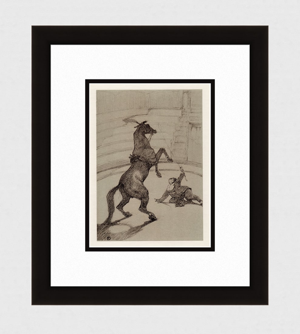Toulouse Lautrec Color Lithograph Circus Ltd ed: Toulouse Lautrec (French, 1864 - 1901). Horse Pointing (Cheval Pointant). Color lithograph on wove paper after the original color crayon drawing. 1952. Signed in the plate, lower left. Limited to an e