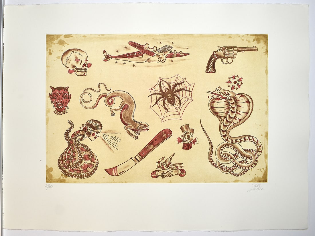 Dr. Lakra Original Color Lithograph Signed and Numbered Ltd. Ed. 50: Dr. Lakra (Jeronimo Lopez Ramirez)(b.1972). Title: Mod. 3. Limited edition aquatint etching on Guarro Paper. Hand signed lower right, numbered from an edition of 50 lower left. Year: 2008. Published b