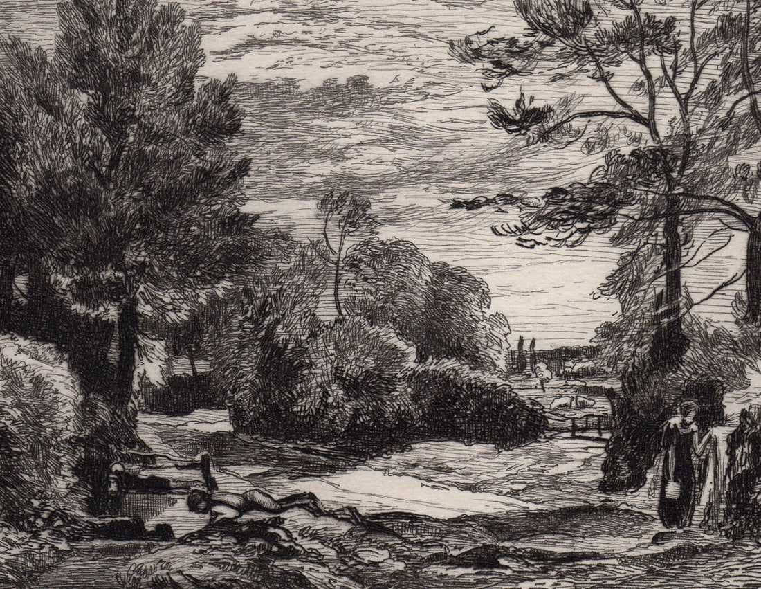 John Constable Landscape 1875 etching - 2