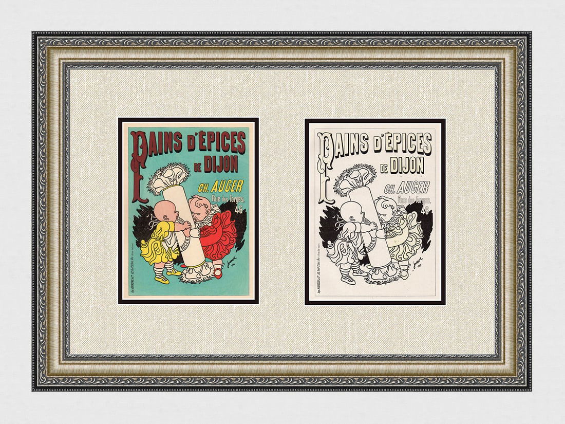 1896 Gustav Henri Jossot Pains d'Epices one of 25 on Japon with proof: Gustav Henri Jossot (French, 1855 - 1951) Pains d'Epices. Stone lithograph on Japon Paper. Extremely rare. One of only 25 printed on Japon paper and accompanied by single color proof. Year Printed: