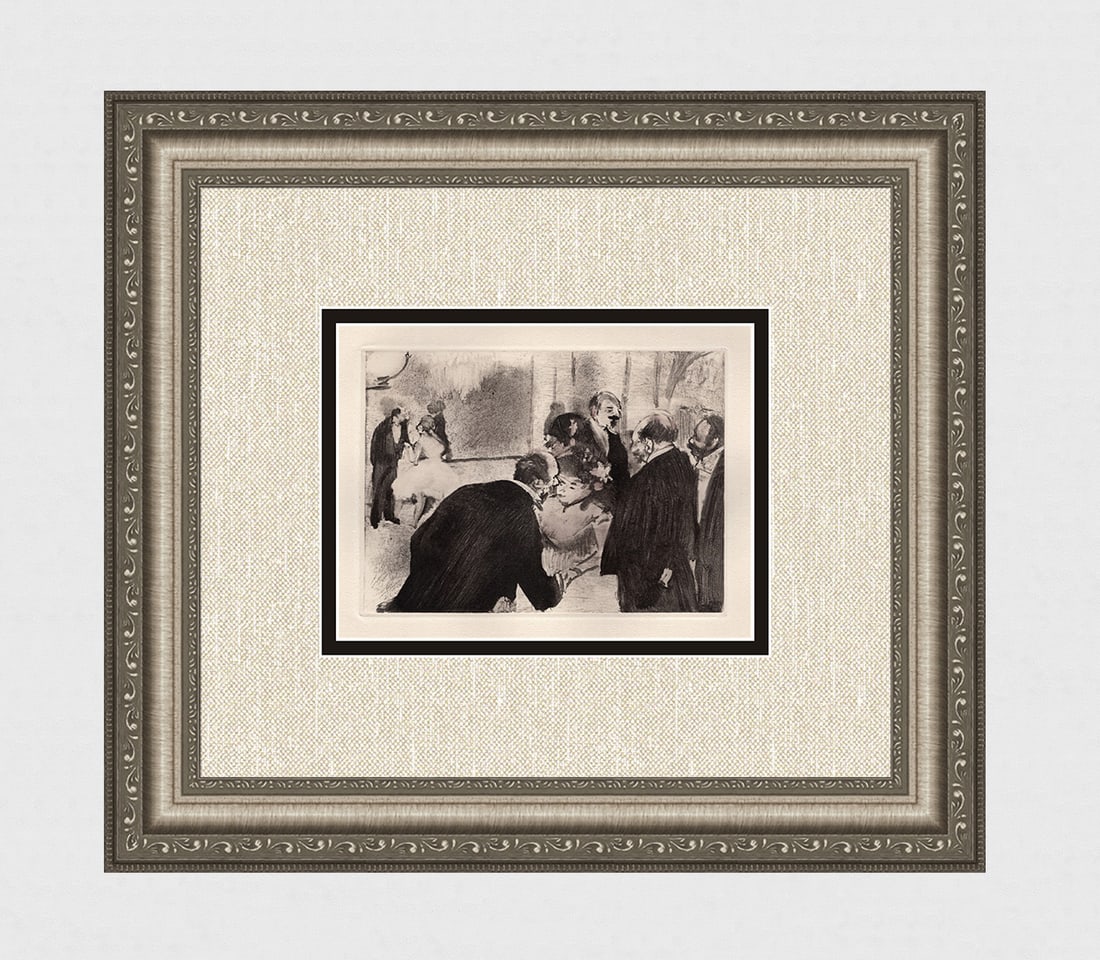 Edgar Degas 1938 Etching Conversation in the Foyer FRAMED LIMITED: Edgar Degas (1834 - 1917). Conversation Au Foyer (Conversation in the foyer)Conversation Au Foyer (Conversation in the foyer) (from La Famille Cardinal). Hand pulled soft ground etching after the