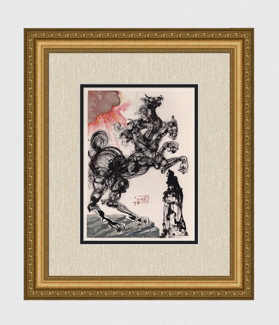 1960 Salvador Dali Cerberus Original Woodcut Signed (1 of 4)