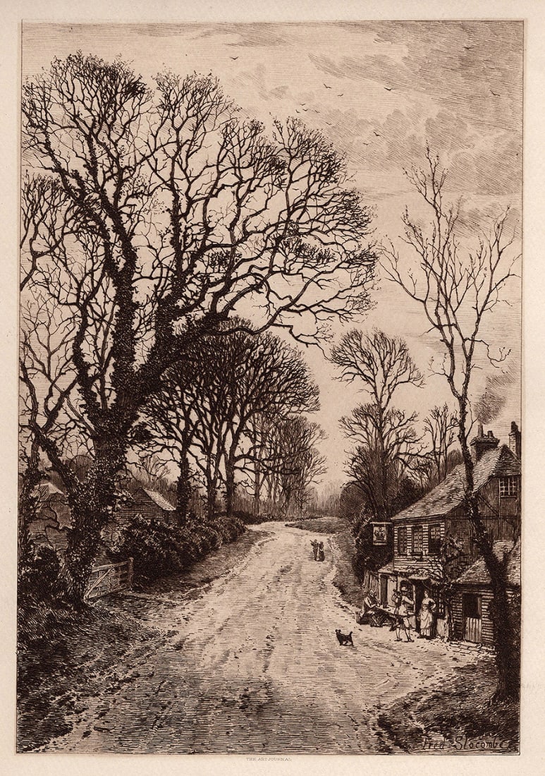 Frederick Albert Slocombe Spring Day 1889 etching - 2