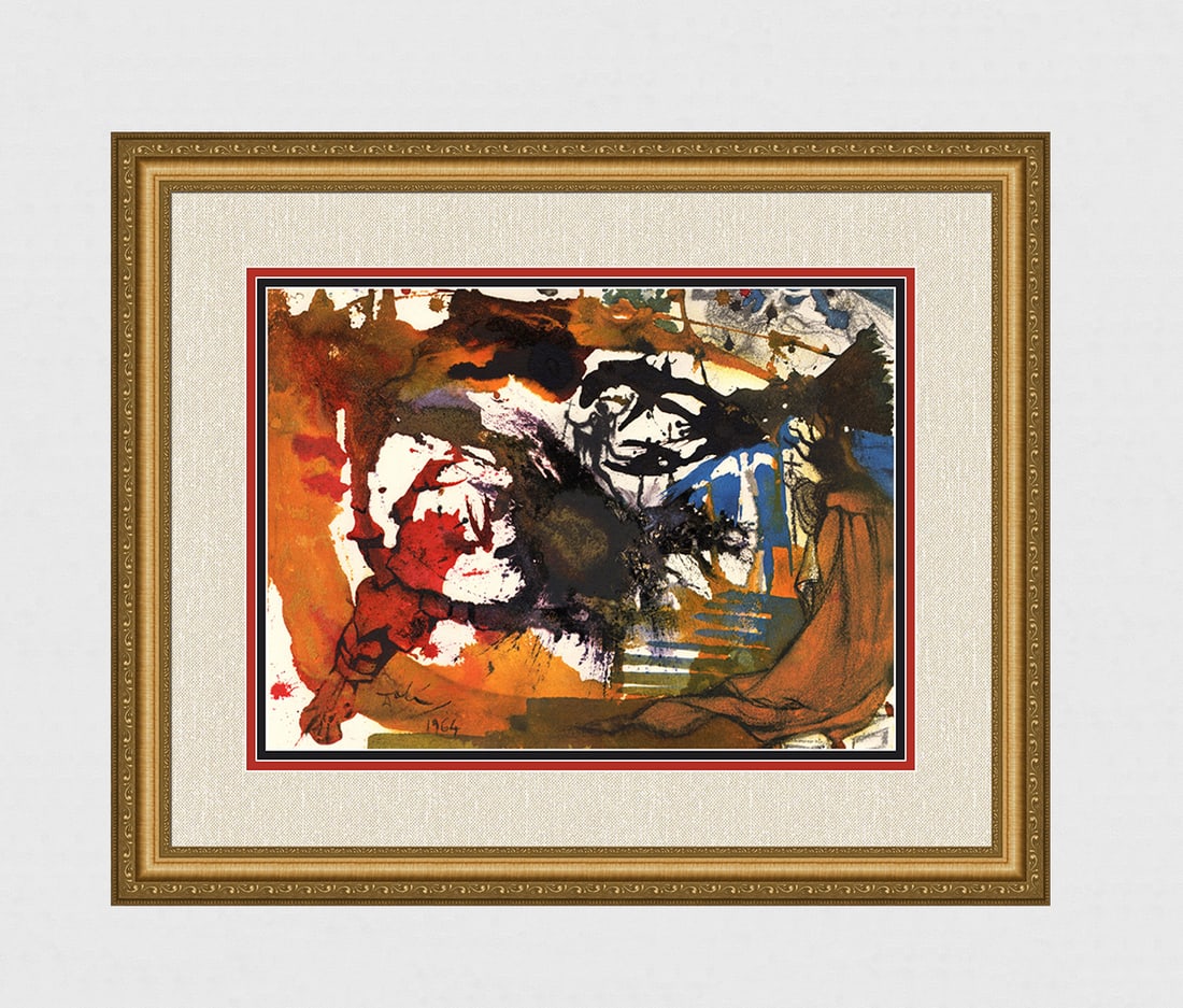 Salvador Dali 1967 Song of the Vineyard Framed Lithograph: Salvador Dali. "Vinea facta est dilecto meo..et expectavit ut faceret uvas, et fecit labruscas (What more could have been done for my vineyard than I have done for it? When I looked for good grapes, w