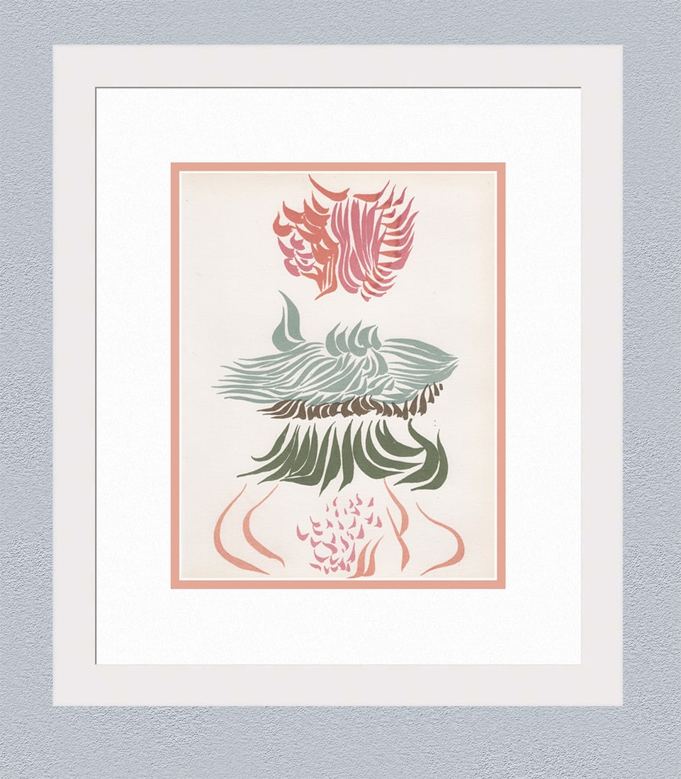 1974 Jacques Herold Original Lithograph Surrealism Framed: Jacques Herold (1910 - 1987). Untitled. Original Color Lithograph on Wove Paper. Year: 1974. Published in Paris by San lazarro. Dimensions: Sheet Size: c. 9 1/4 x 12 3/8 inches.Framed Dimensions: Appr