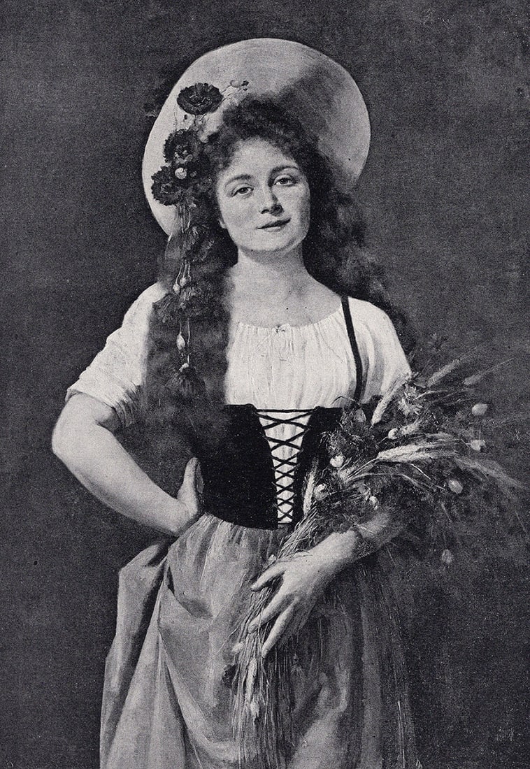 Mademoiselle Wahl 1800s Antique Print Woman with Flowers Framed COA: Mademoiselle Wahl (Active 18th Century). Summer Flowers. Antique print after the original. Year: c. 1890. Image Size 7 1/8 x 11 1/8 inches. Framed dimensions approximately 16 x 20 inches. This piece h