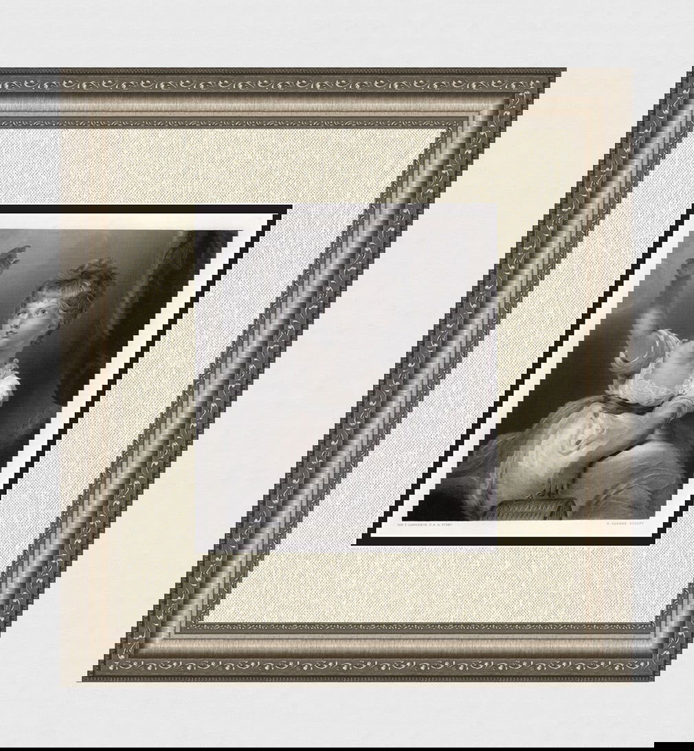 SIGNED 1800s Thomas Lawrence Engaving Young Princess Charlotte FRAMED: Sir Thomas Lawrence (English, 1769-1830). The Princess Charlotte. Antique engraving on wove paper after the original master engraver Thomas Garner (British, 1789-1868). Year: 1859. Signed in the plate