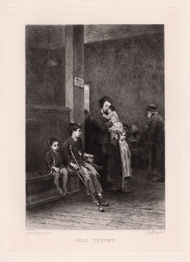 Henry Jules Jean Geoffroy Sick and Hungry 1891 etching (1 of 4)