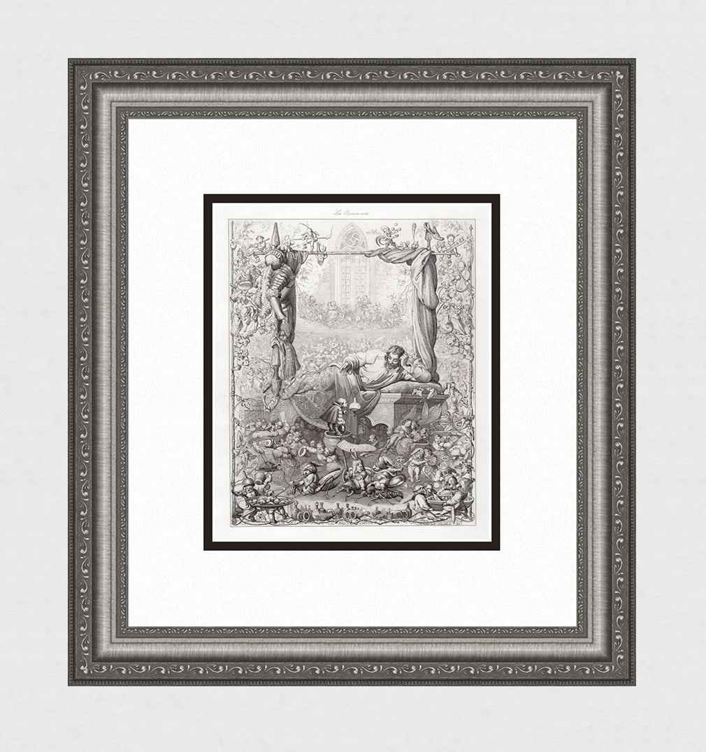 Johann Sonderland 1844 Etching The Wedding Framed: Johann Baptist Wilhelm Adolf Sonderland (German, 1805 - 1878). Goethe, An Allegory. Antique etching on wove paper. 1844. Signed in the plate, lower right. Excellent. Image Size 7 3/8 x 9 1/4 inches. A