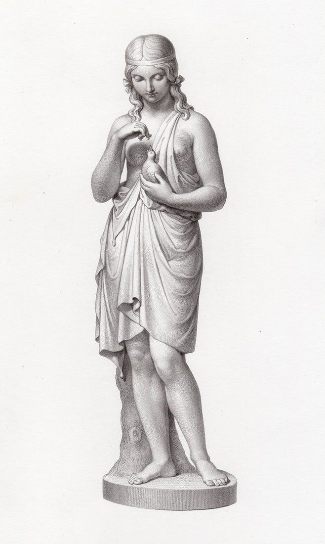 Benjamin Edward Spence Innocence: The Dove 1853 engraving (1 of 2)