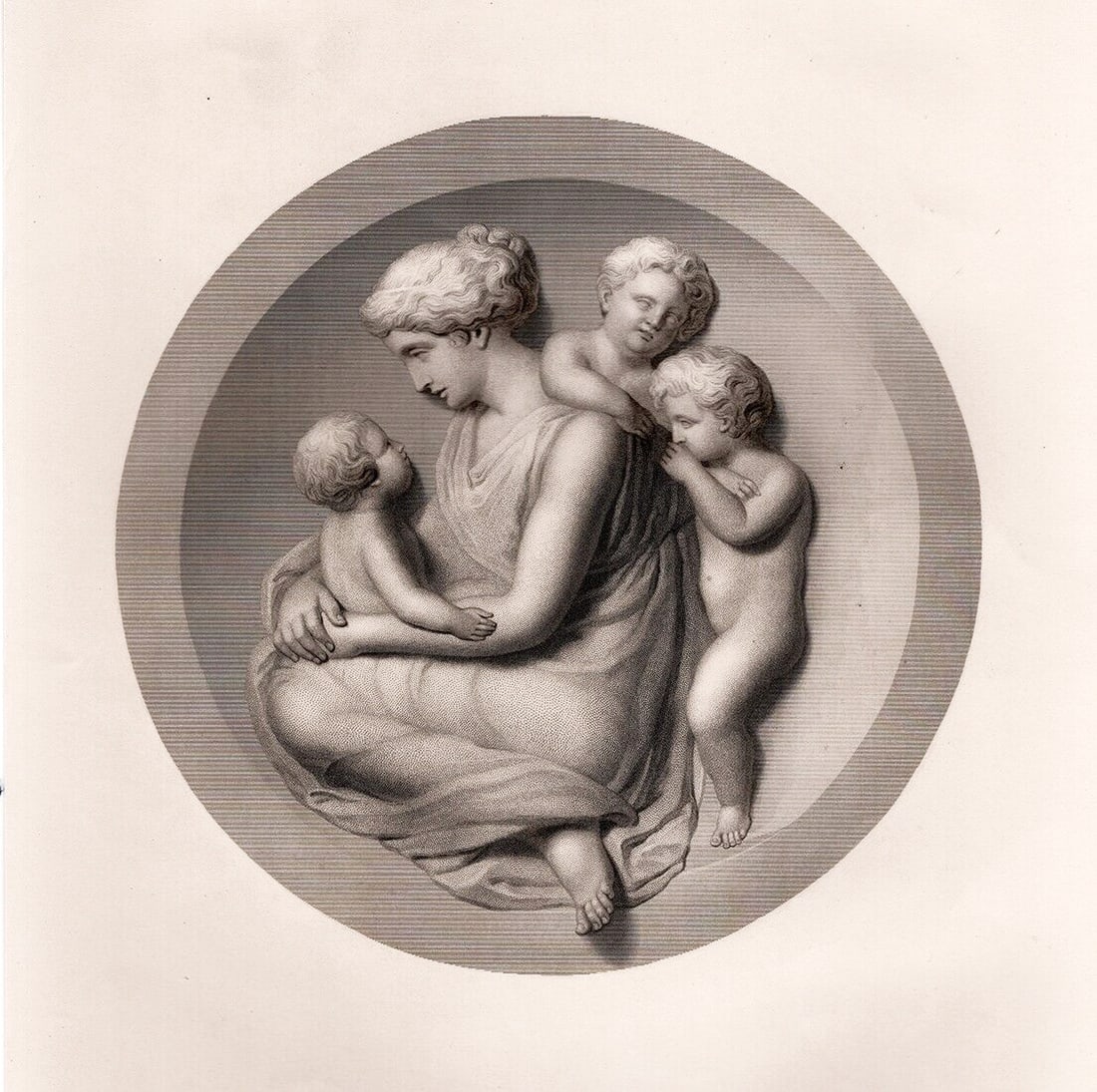 Richard WESTMACOTT Antique Engraving THE MOTHER Framed (1 of 2)