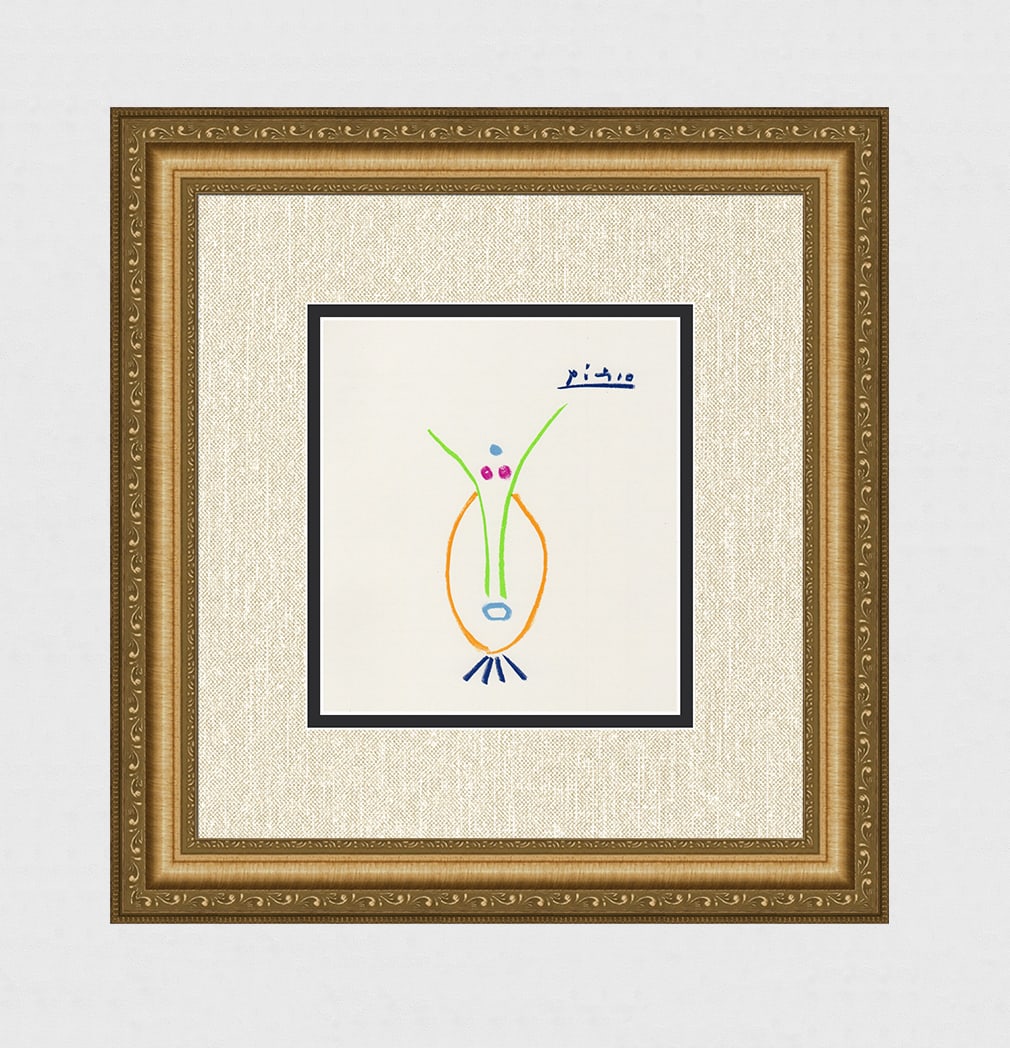 1968 PABLO PICASSO Color Lithograph "Antelope"Signed Framed (1 of 2)