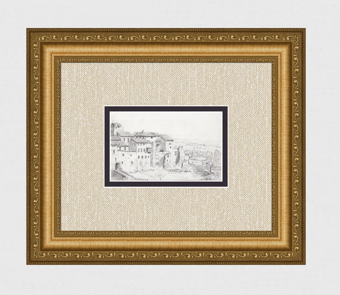 1860's Agnes Buchan-Hepburn Pencil Drawing Albano Italy Framed (1 of 3)