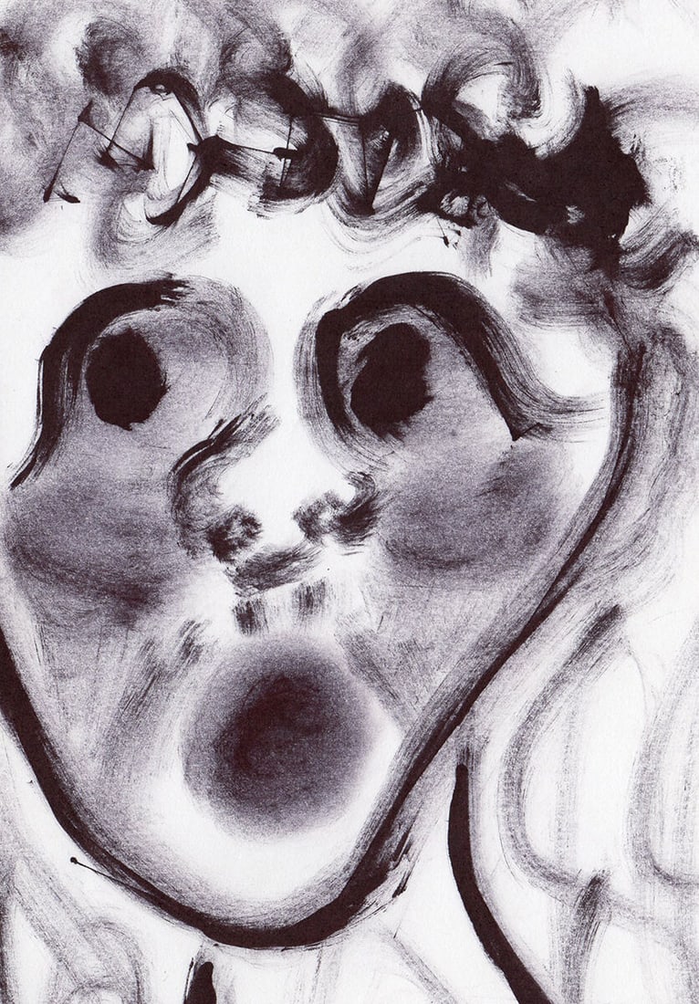 Patrick Mcdowell Faces #28 drawing signed - 3