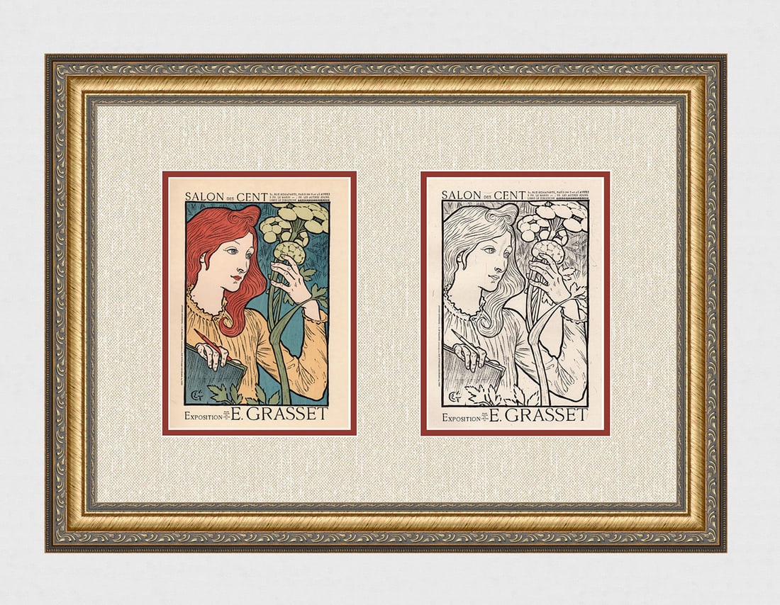 1896 Eugene Grasset Salon des Cent one of 25 on Japon with proof (1 of 5)