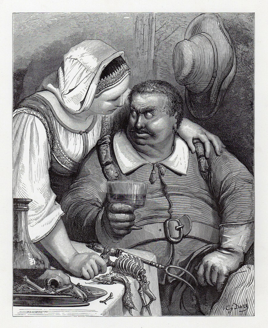 Gustave Dore Little Tom Thumb II 1880 Woodcut Signed (1 of 3)