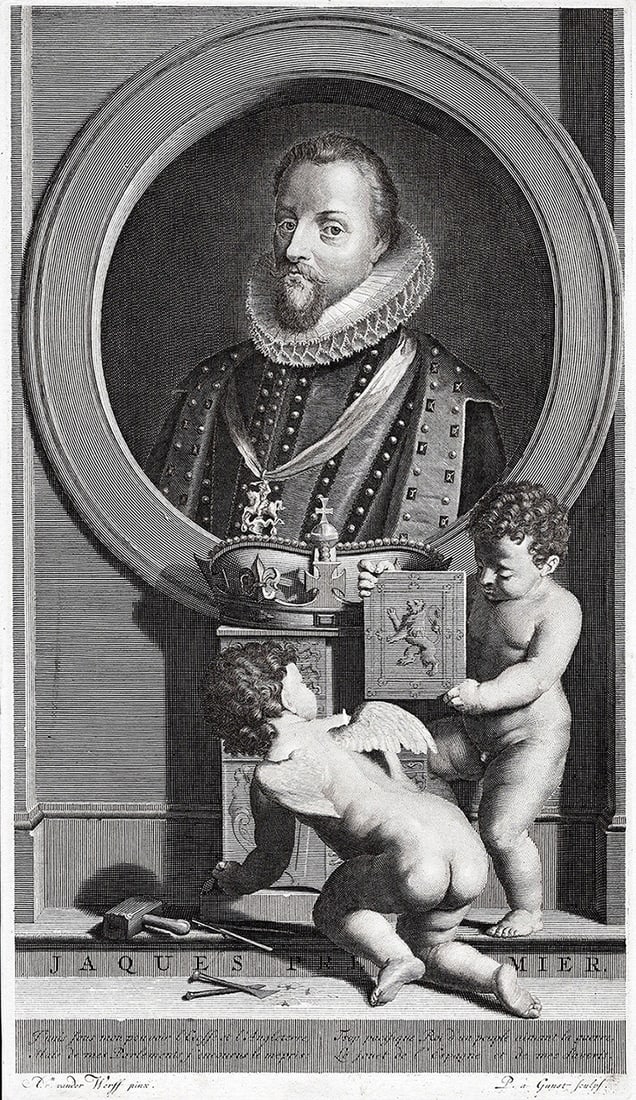 Adriaen van der Werff 1697 Engraving King James I Framed (1 of 3)