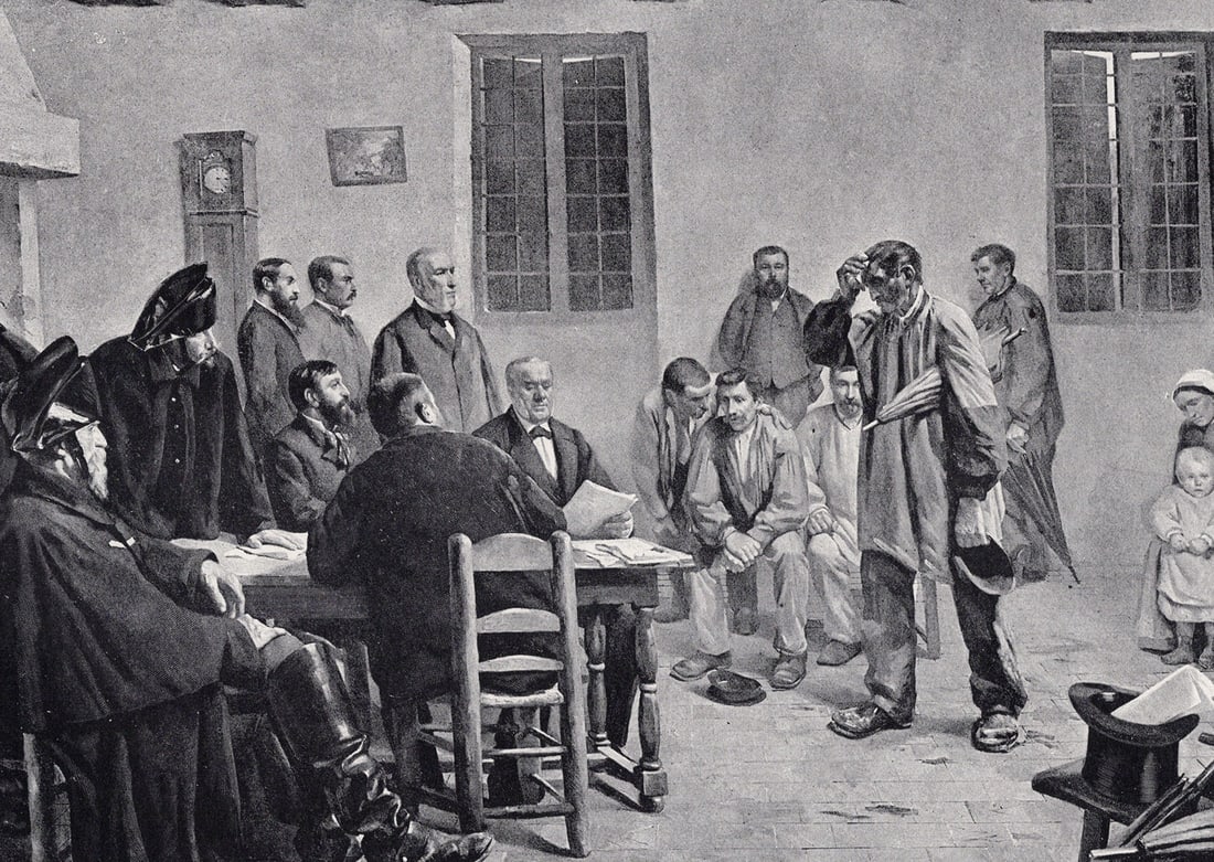 D. Lubin 1800s Antique Print Village In Court FRAMED Signed (1 of 2)