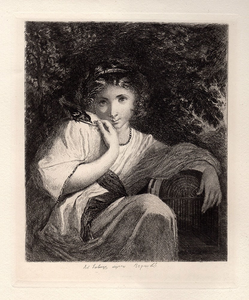 Sir Joshua Reynolds Robinetta etching signed (1 of 2)