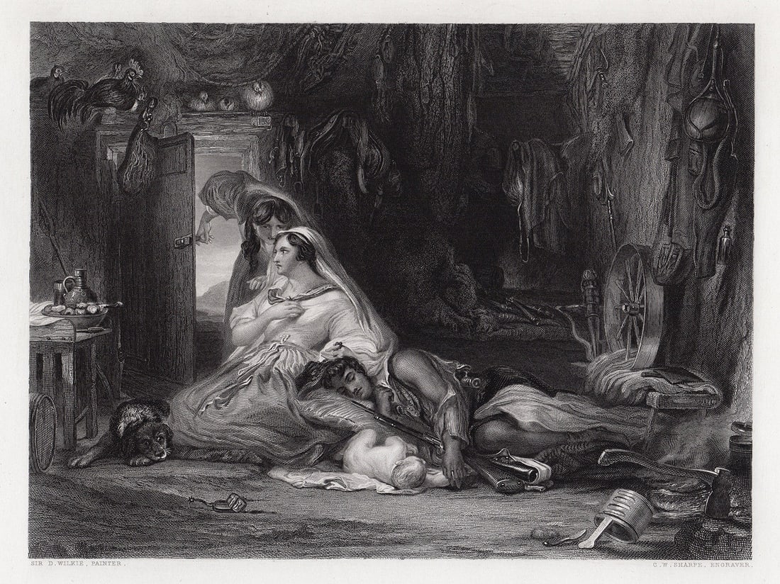 1850 Sir David Wilkie The Peep-o’-Day Boys’ Cabin engraving signed (1 of 3)