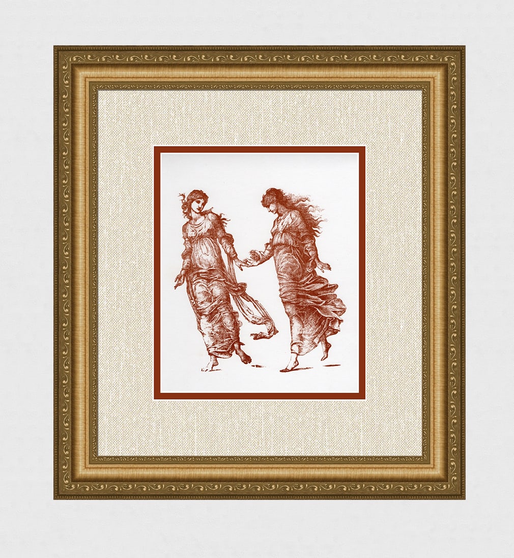 Edward BURNE-JONES 1881 Antique Print Courtesy & Frankness Framed (1 of 3)