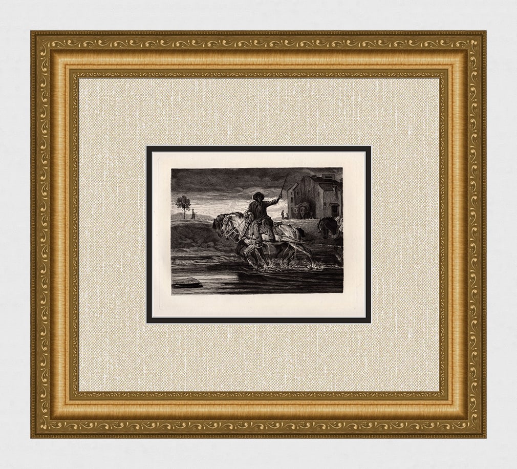 Alexandre-Gabriel Decamps (French, 1803-1860) | "Boats-Horses" (1 of 3)