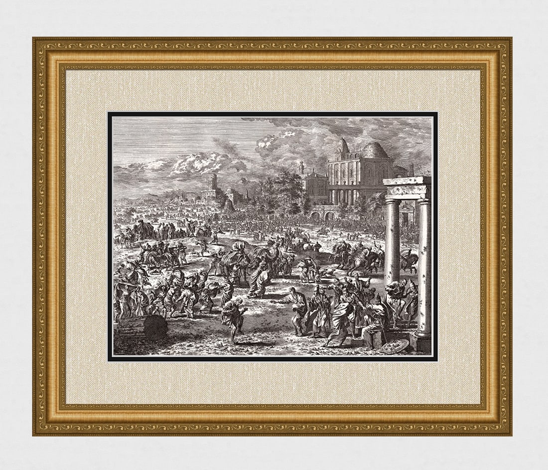 1747 Monumental Engraving Jan Luyken Plague of Flies Framed (1 of 5)