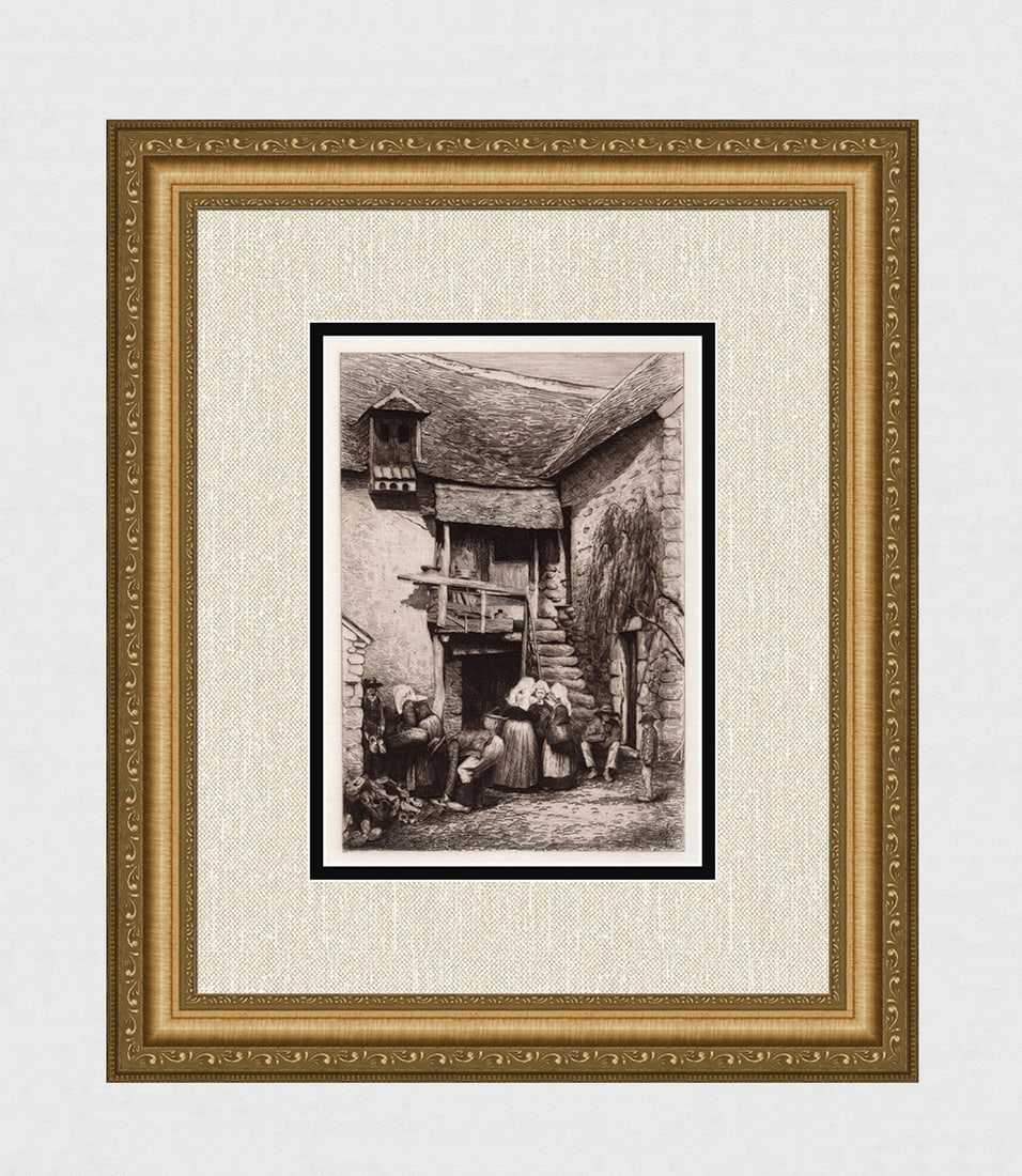 1800s Original MORTIMER MENPES Etching SIGNED FRAMED (1 of 4)