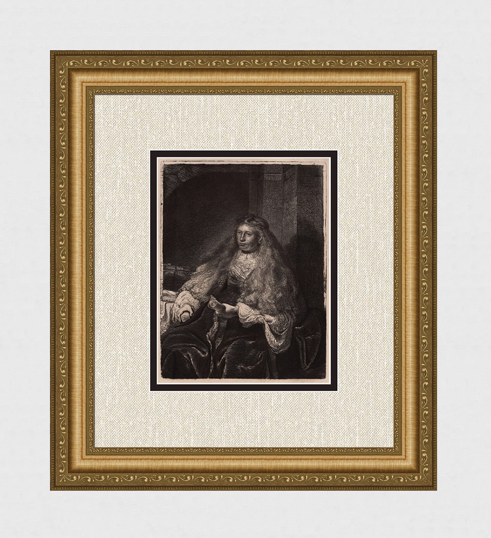 1800s REMBRANDT Etching B340 The Great Jewish Bride DURAND Original Framed (1 of 4)
