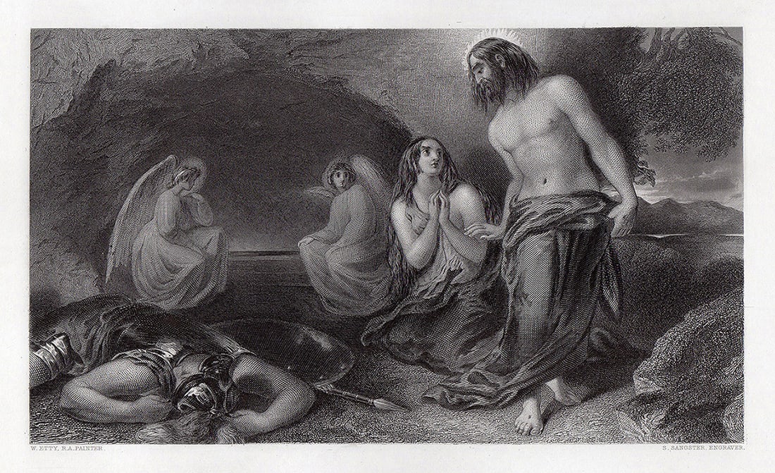 1853 William Etty The Sepulchre Engraving signed (1 of 3)